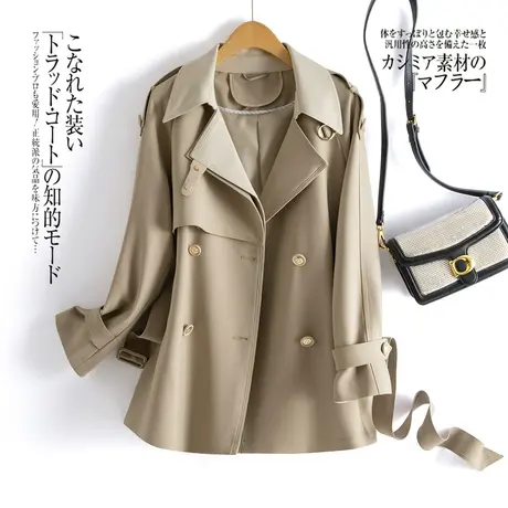 时尚气质中长款风衣外套2023年春季新款女士宽松显瘦通勤百搭上衣商品大图