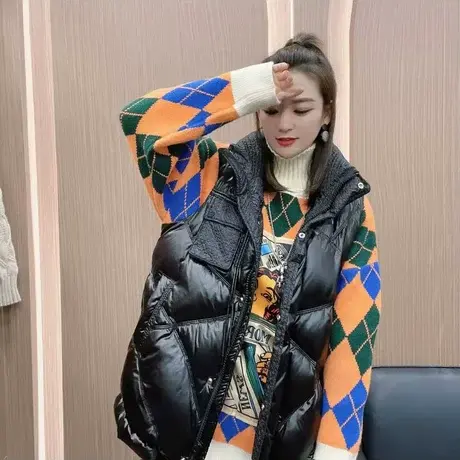 欧货短款羽绒棉服马甲女2023新款加厚时尚马夹气质口袋背心外套潮商品大图