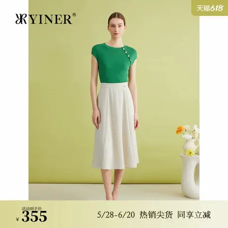 【绿意新芽】YINER音儿专选夏季法式天丝莱赛尔针织衫图片