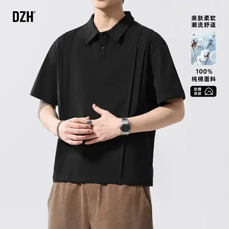 男士纯棉Polo衫男款夏季新款短袖T恤男透气半袖百搭翻领运动上衣商品大图