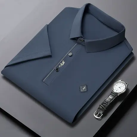 t恤夏季冰丝polo衫工作服男上衣企业工装翻领短袖T恤速干商务休闲商品大图