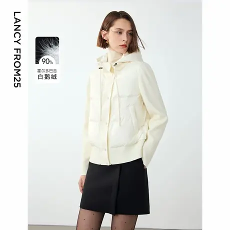 朗姿霍尔多巴吉白鹅绒设计感休闲通勤显瘦羽绒服外套2024冬季新款图片