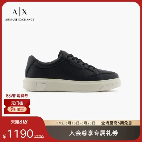 ARMANI EXCHANGE/阿玛尼2025夏季新款男鞋小白鞋荔枝纹厚底运动鞋商品大图