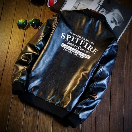 男士皮衣春秋季新款韩版潮流帅气短款派克衣服休闲翻领机车服夹克图片