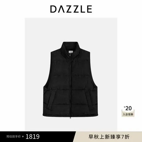 DAZZLE 地素奥莱羽绒服冬季黑色字母提花马甲背心商品大图