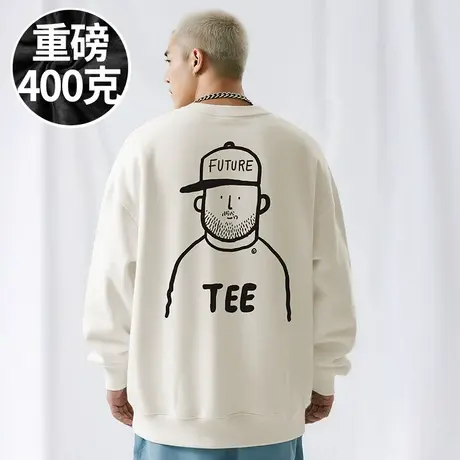 【300斤男装】300斤大码男装潮男港风服饰加肥加大码圆领卫衣初秋商品大图