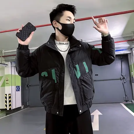 立领短款冬装棉服外套男2023年冬季新款个性潮流INS加厚潮牌棉衣图片