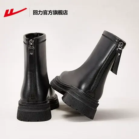 回力官方旗舰店女鞋马丁靴2023秋季新款中筒厚底时装烟筒短靴子女图片