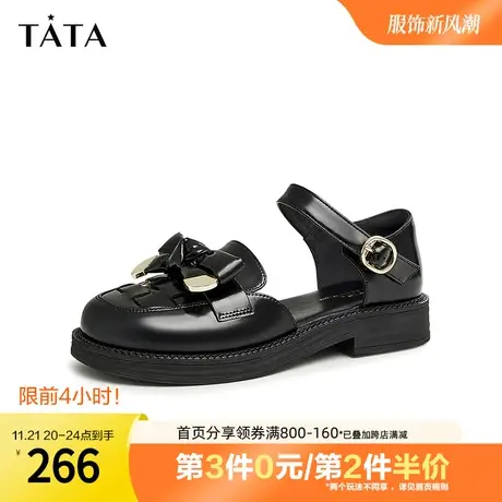 Tata/他她2023夏时尚甜美风百搭时装凉鞋女鞋新款WEH01BK3奥莱图片