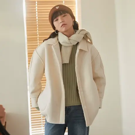 omont蛋挞家 复古宽松泰迪毛中短款棉衣女学生加厚保暖棉服冬季商品大图