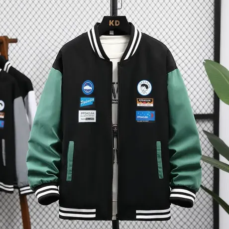 潮牌棒球服男春秋冬季2023新款ins大码宽松男生休闲夹克潮流外套商品大图