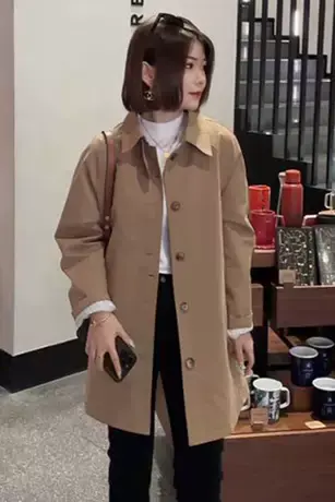 风衣女中长款秋装2023新款宽松韩版英伦风外套女春秋时尚百搭风衣图片
