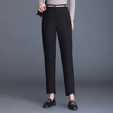 时尚小西裤哈伦裤女秋季2023新款高腰显瘦烟管裤通勤休闲职业裤子商品大图