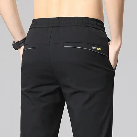 夏季超薄款男士休闲裤子宽松直筒中老年人中年男装爸爸装冰丝透气商品大图