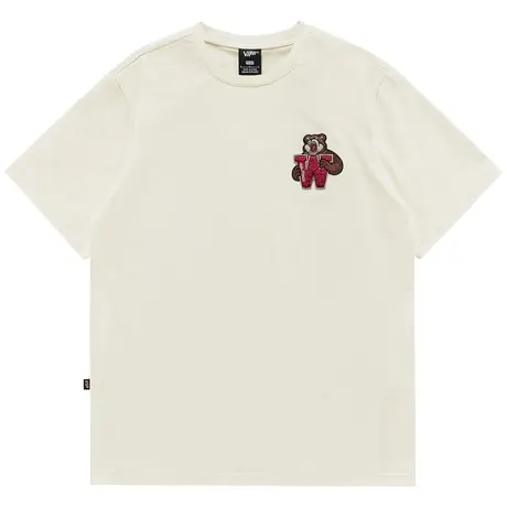 VIP重磅纯棉短袖T恤男夏季美式毛巾绣半袖情侣上衣卡通刺绣体恤衫商品大图