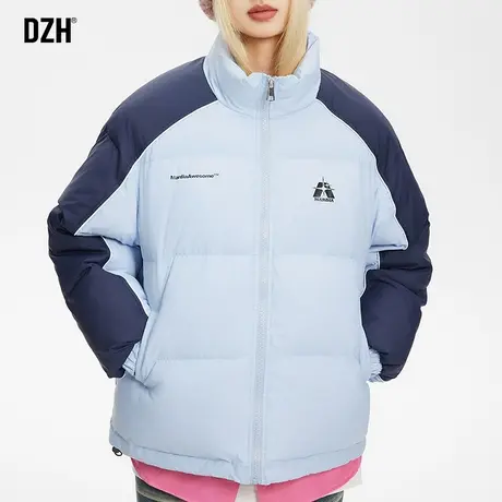 情侣拼色立领棉服男冬季加厚运动棉衣外套2024新款美式面包服短款商品大图