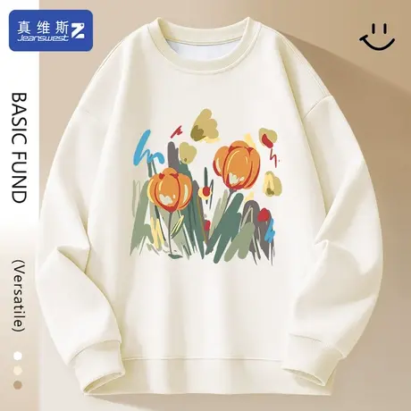 真维斯Z+卫衣女款小个子运动上衣2024早春新款慵懒风外套早春款H图片