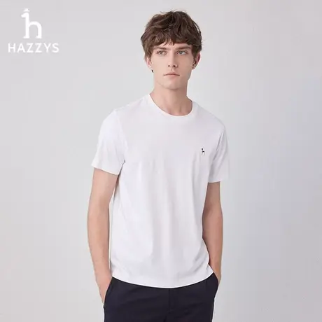 Hazzys哈吉斯2024春夏新款休闲短袖T恤上衣男潮流通勤纯色POLO衫图片