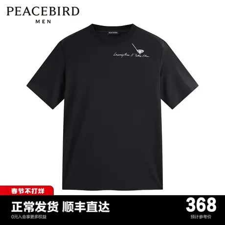 【商场同款】太平鸟男装短袖T恤24春季新款刺绣休闲T恤 B1CNE1329图片