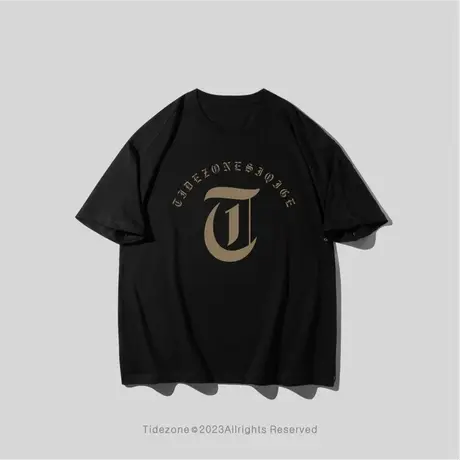 Ohlyah夏季新款重磅无性别纯棉男女同款短袖T恤潮牌简约半袖上衣图片