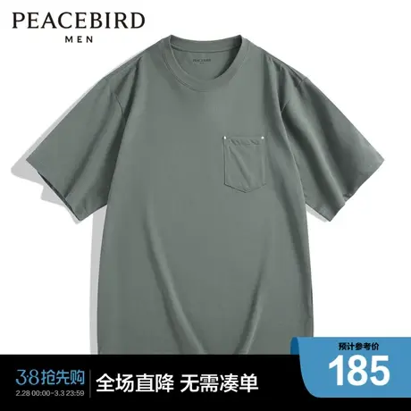 【商场同款】太平鸟男装 2023年夏季新款圆领T恤短袖B3DAD2103商品大图