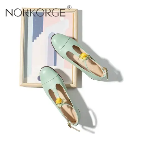 清新浅绿色玛丽珍单鞋女鞋图片