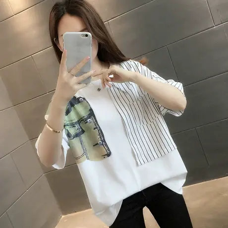 女装2023年新款秋季秋装纯棉短袖T恤宽松上衣服设计感打底衫爆款商品大图