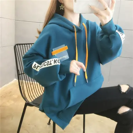 开春连帽卫衣女春秋韩版宽松薄款带帽学生百搭炸街ins初春外套潮商品大图