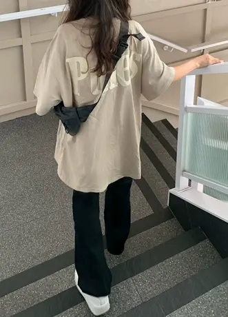 复古美式oversize短袖t恤女夏小个子半袖设计感小众宽松上衣潮牌图片