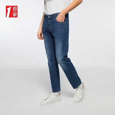 海一家基础休闲长裤新款简约大方舒适商务中年男士牛仔裤商品大图