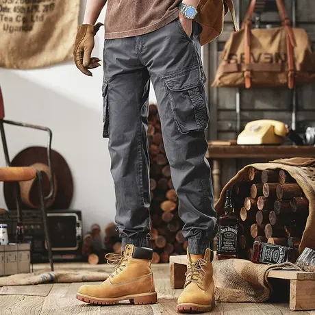 Modi Nick/摩帝尼克百搭舒适男士休闲工装裤纯棉宽松潮牌直筒裤子商品大图