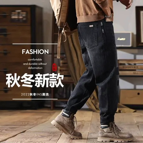 秋季破洞广州新塘高端纯棉牛仔长裤男士2023新款休闲男裤子春秋款图片