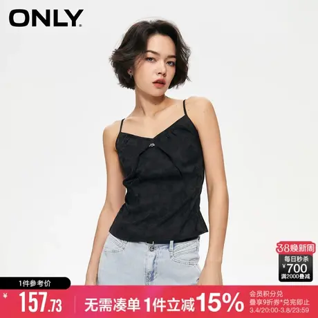 ONLY冬季时尚简约印花吊带打底修身雪纺衫女|123241006商品大图
