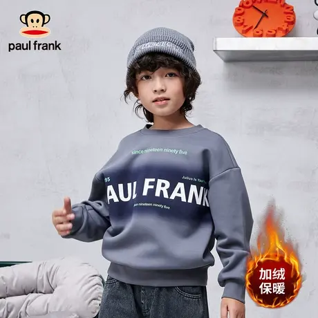 大嘴猴童装儿童加绒卫衣男童2023秋冬新品中大童保暖潮搭套头上衣商品大图