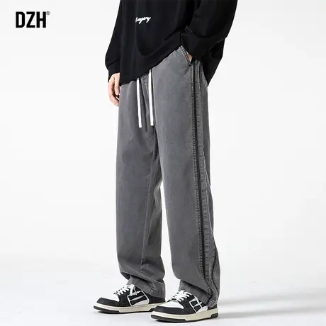 男士深灰色牛仔裤男秋季直筒宽松裤子美式高街2023新款休闲垂感裤商品大图