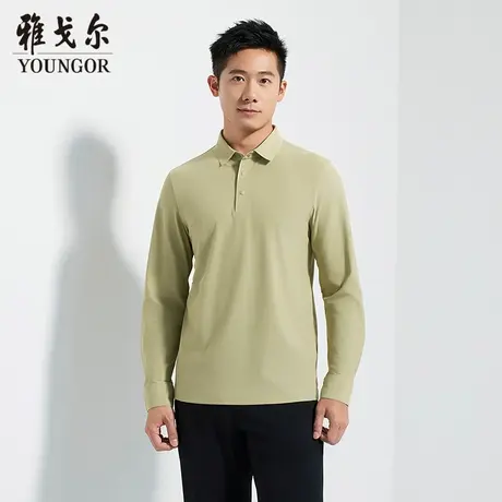 【商场同款】雅戈尔男士长袖T恤春季新款官方商务休闲长袖POLO衫图片