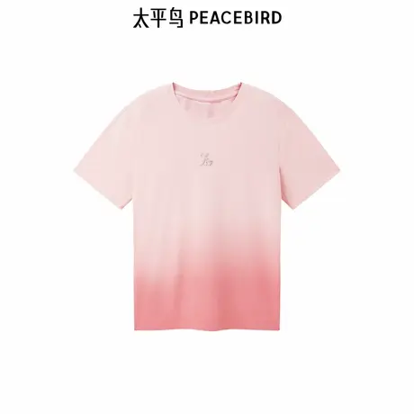 太平鸟女装 时尚渐变亮闪图案短袖T恤女士韩版精致上衣A3CNF1520图片