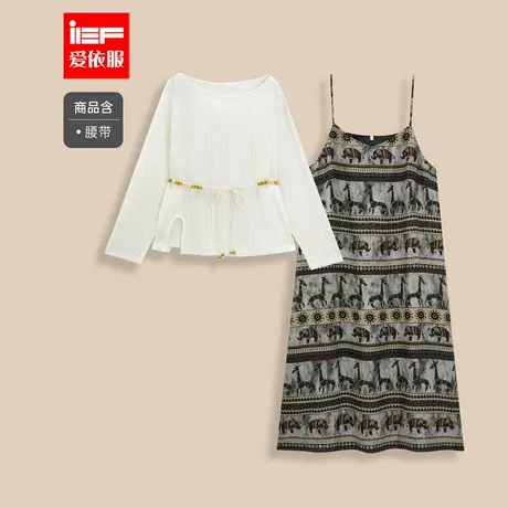 IEF/爱依服大码女装2025夏季新款法式浪漫复古度假风显瘦里外套裙商品大图