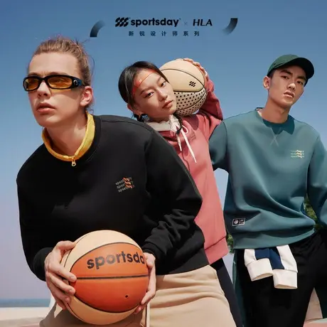 HLA/海澜之家sportsday加绒卫衣23冬新圆领潮流运动长袖上衣男图片