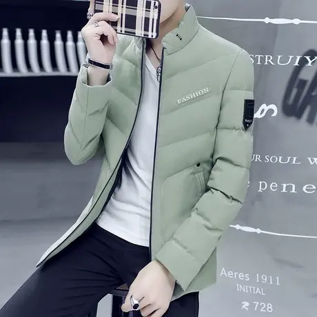 冬季外套男士立领夹克棉袄2023新款羽绒棉服韩版潮流帅气棉衣短款商品大图