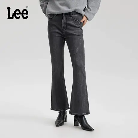 【张凌赫代言】Lee商场同款25秋冬新品426修身微喇黑灰色女牛仔裤商品大图