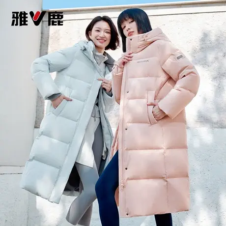 雅鹿长款羽绒服女款2025年冬新款过膝大被子户外休闲加厚抗寒外套图片