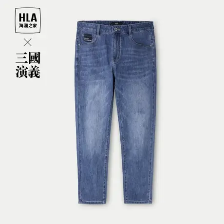 HLA/海澜之家三国演义牛仔裤24春夏新款微弹中腰水洗工艺九分裤男图片