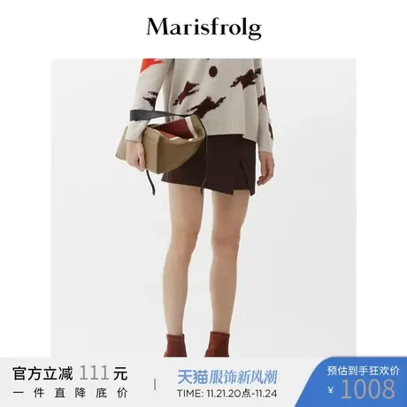 Marisfrolg玛丝菲尔女装2020年冬季新款高腰显瘦短款裤子休闲裤商品大图