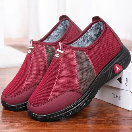 秋冬季加绒保暖二棉防滑老人鞋中老年妈妈奶奶棉鞋女款老北京布鞋商品大图