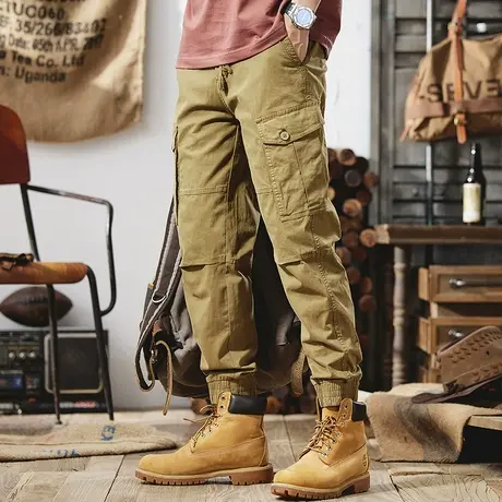 Modi Nick/摩帝尼克裤子男款工装修身休闲裤纯棉直筒多口袋休闲裤商品大图