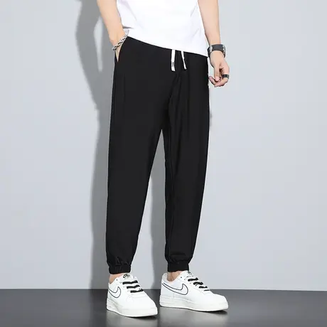 夏季冰丝裤男士超薄款直筒速干运动裤高弹垂感百搭冰感休闲长裤子图片