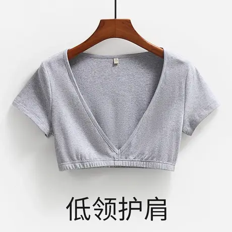 保暖半截短袖男士半袖内衣低领护肩衣薄款护背披肩睡觉女不加绒男商品大图