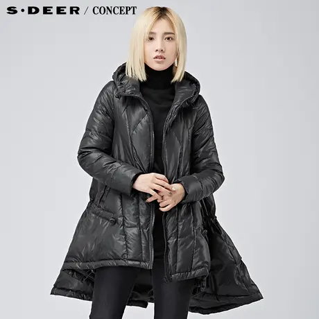 sdeer圣迪奥 顺滑光泽感夸张A廓羽绒服S16482450图片