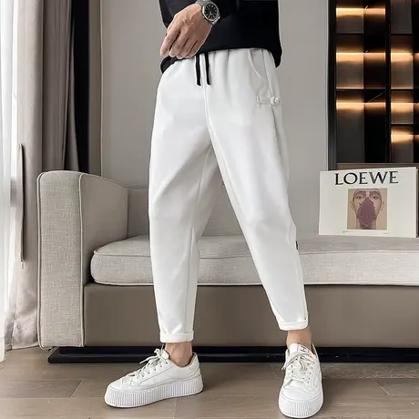 春秋季纯色中国风时尚哈伦裤个性潮牌网红潮流运动裤休闲裤九分裤商品大图